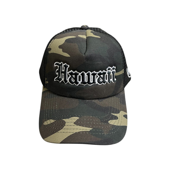 808ALLDAY Camo OE Hawaii Embroidered Trucker