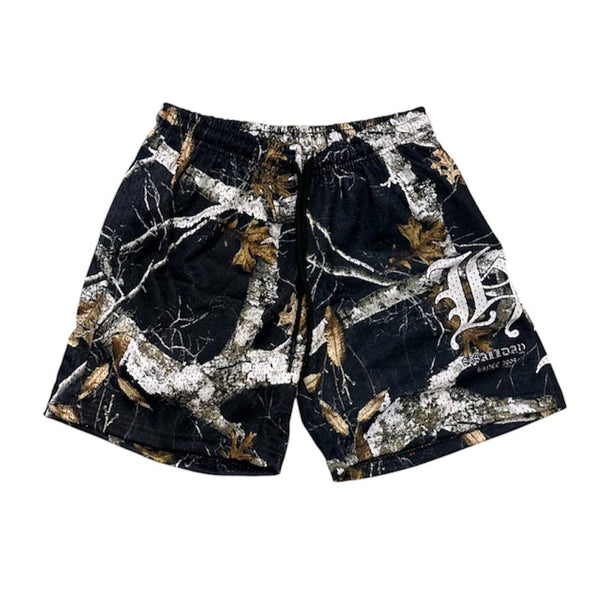 808ALLDAY Black Real Tree Camo HI Mesh Shorts