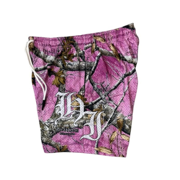 808ALLDAY Pink Real Tree Camo HI Mesh Shorts
