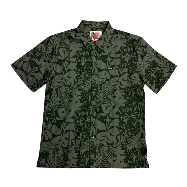 808ALLDAY Men's Green Box Floral Button Up
