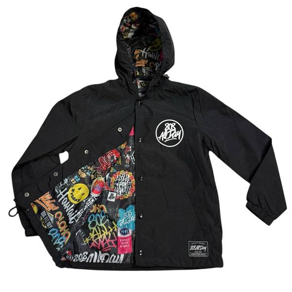 808ALLDAY Tag Black Coaches Hooded Jacket