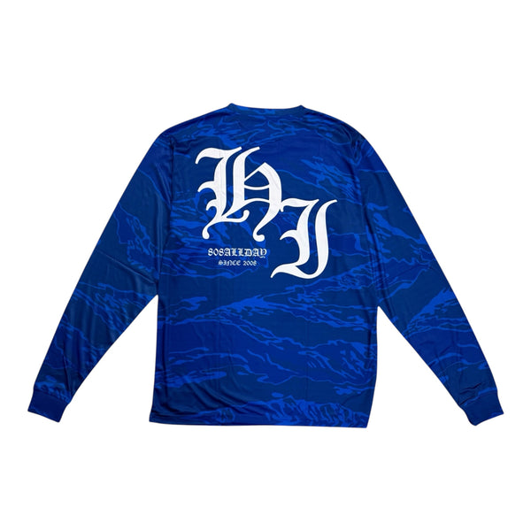 808ALLDAY Royal Blue Tiger Camo Dri Fit Performance L/S