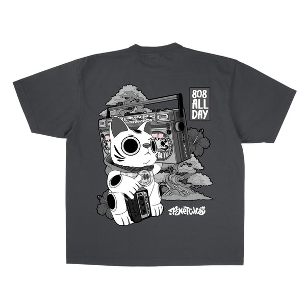 808ALLDAY Premium Max Heavyweight Shadow 7Sketches Greyscale Tee