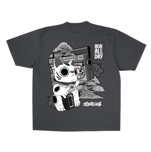 808ALLDAY Premium Max Heavyweight Shadow 7Sketches Greyscale Tee