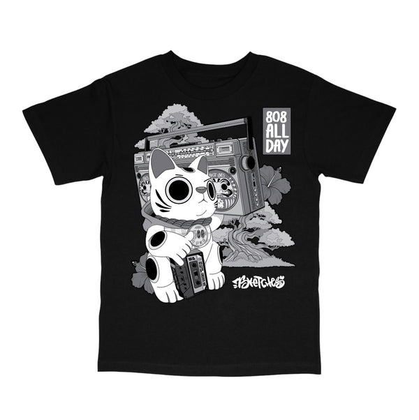 808ALLDAY Black 7Sketches Greyscale T-Shirt