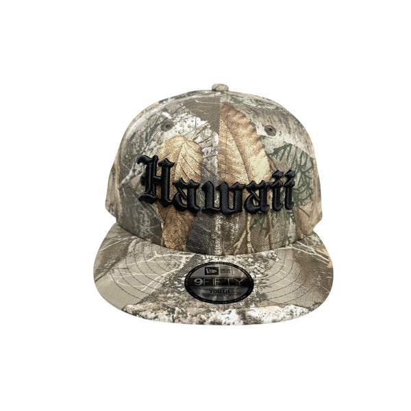808ALLDAY  *YOUTH   New Era 9Fifty Real Tree Hawaii Snapback