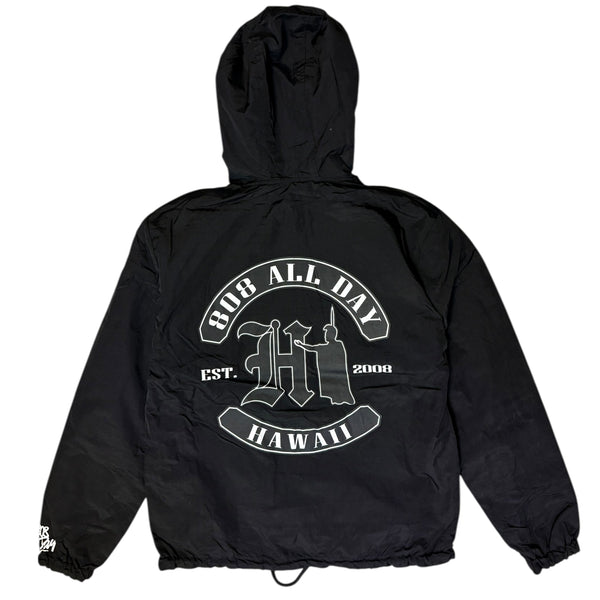 808ALLDAY Black Banner Hooded Jacket