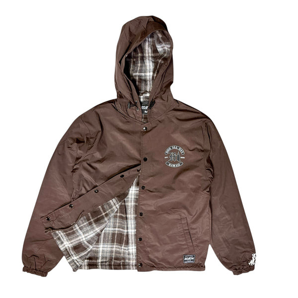 808ALLDAY Brown Banner Hooded Jacket