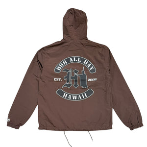 808ALLDAY Brown Banner Hooded Jacket