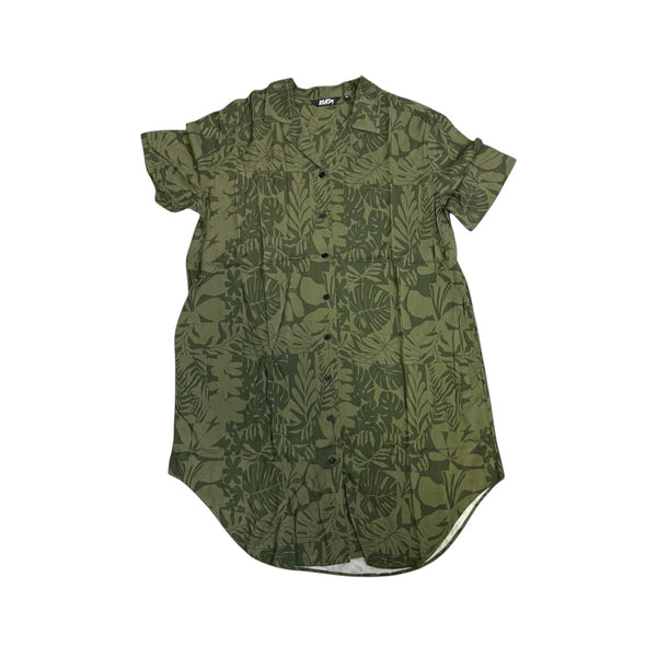 808ALLDAY Women's Green Box Floral Button Down Dress