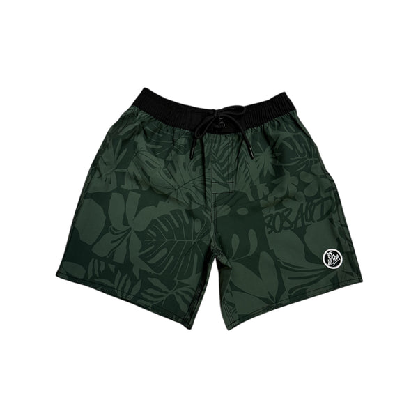 808ALLDAY Keiki Green Box Floral Boardshorts
