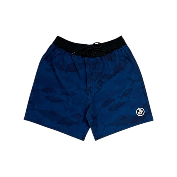 808ALLDAY Keiki Blue Fish Camo Boardshorts