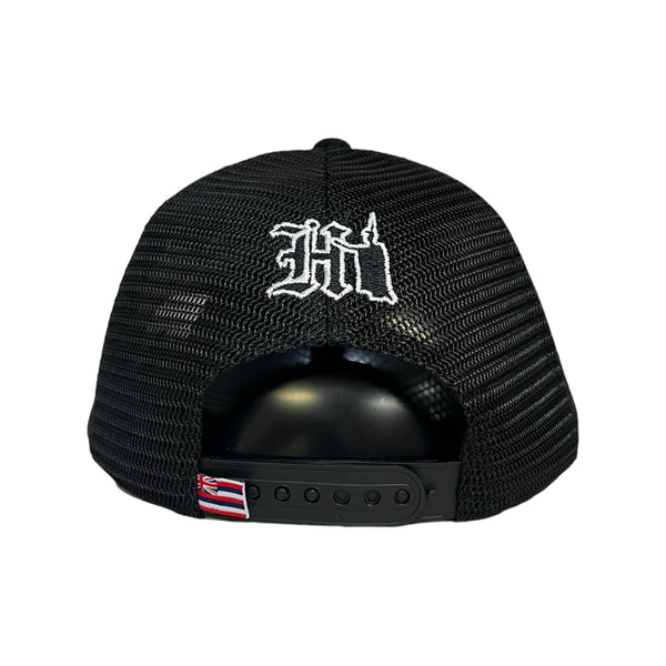 808ALLDAY Lucky Cat Black Trucker