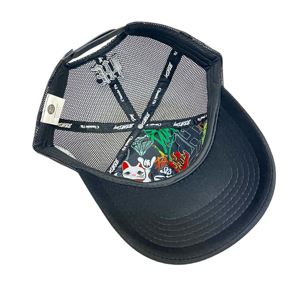 808ALLDAY Lucky Cat Black Trucker