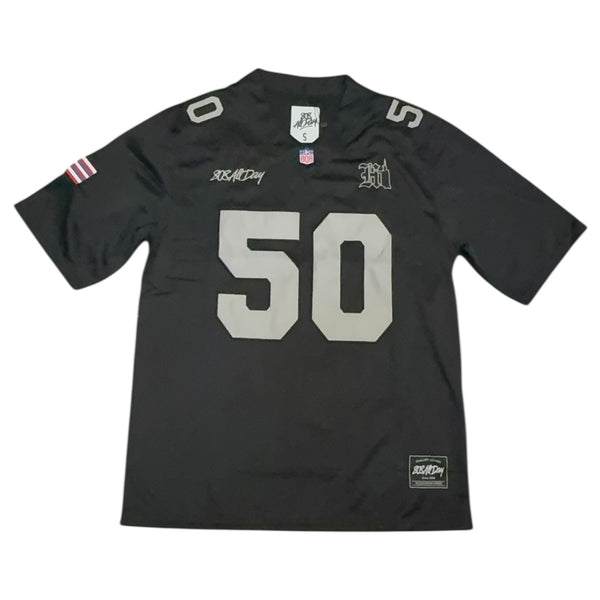 808ALLDAY #50 Black/Grey Football Jersey (Raiders Colorway)