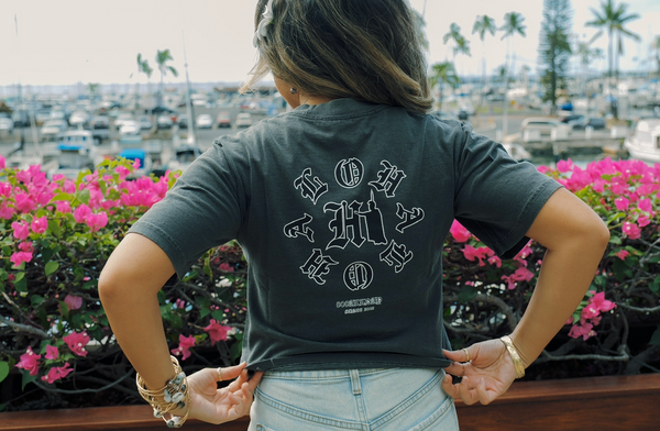 808ALLDAY Women's PRM Heavyweight Aloha OE Shadow Crop Tee