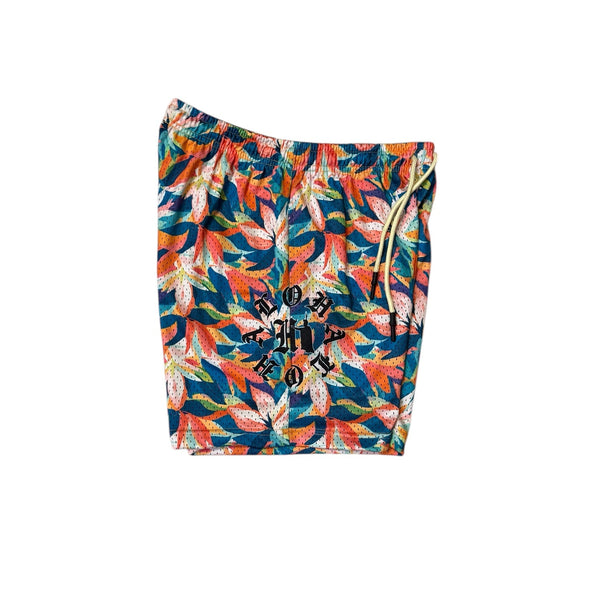 808ALLDAY Coral Aloha OE Mesh Shorts