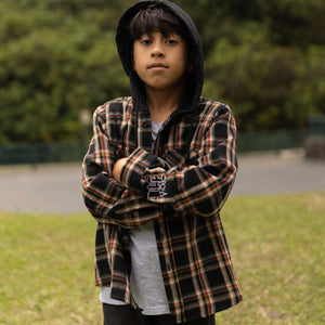 808ALLDAY Toddler/Youth Rasta Hooded Flannel
