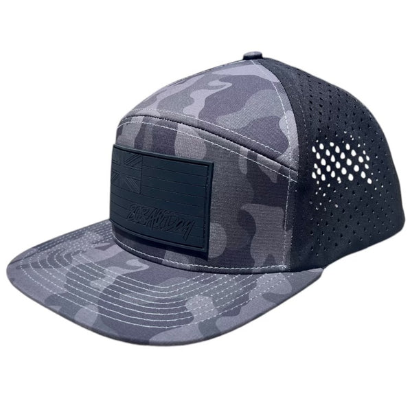 808ALLDAY Water Tech Black Camo Flag Snapback