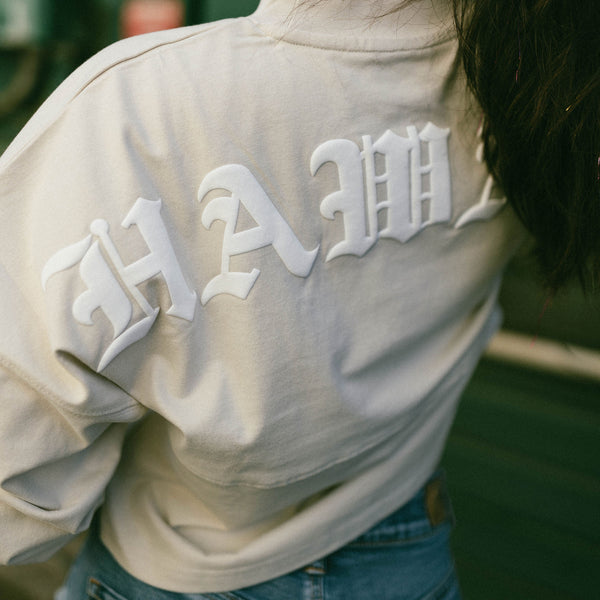 808ALLDAY Women's Heavyweight Cream Hawaii Jersey Crop L/S