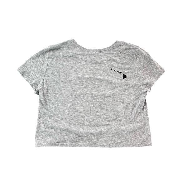 808ALLDAY Women's Box Script Grey Tee