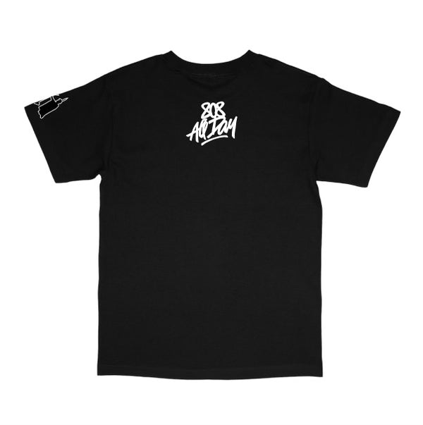 808ALLDAY Black Mash Up Flag T-Shirt