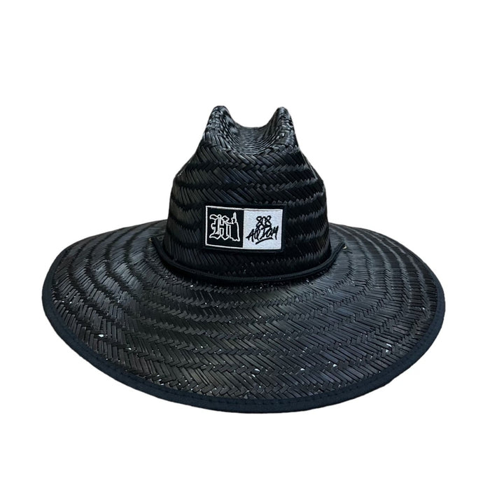 808ALLDAY Black Straw Hat W/Shaka Forever Underbrim