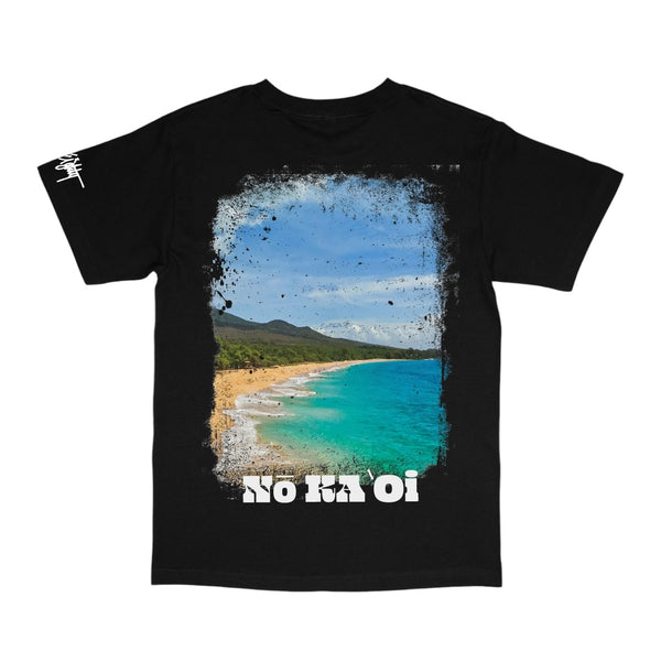 ONE EIGHTY MAUI Black Vintage Big Beach T-Shirt