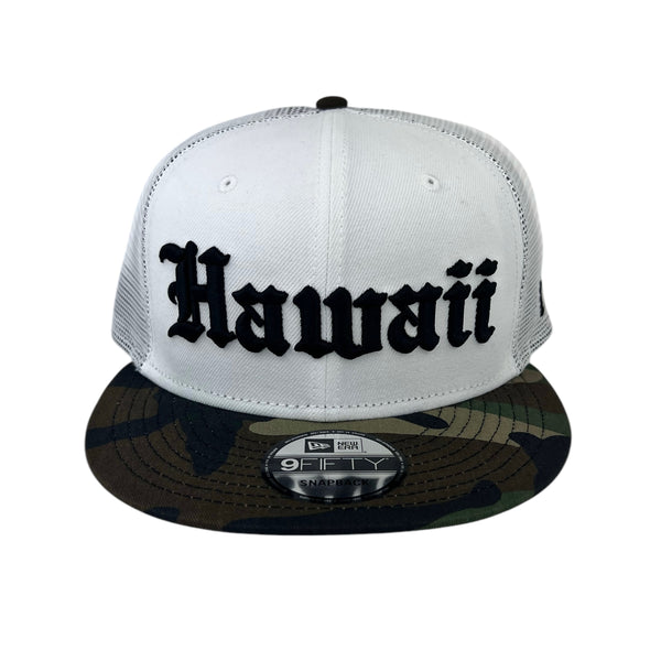 808ALLDAY New Era 9Fifty White/Black Hawaii OE Mesh Snapback