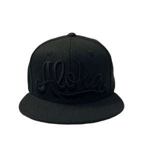 808ALLDAY Classic Fit Blacked Out Aloha Script Snapback