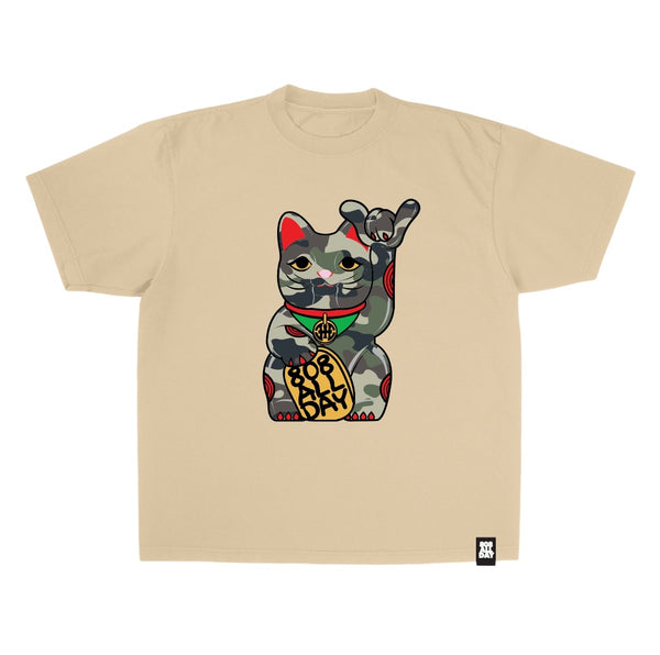 808ALLDAY PRM Max Heavyweight  Sand Camo Lucky Cat Tee