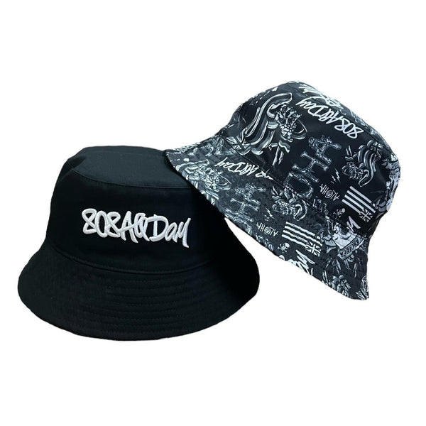 808ALLDAY Shaka Forever Reversible Script Bucket Hat