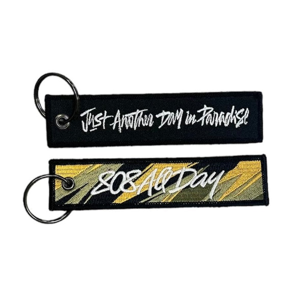 808ALLDAY Yellow Script Paradise Flight Tag