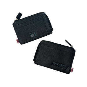 808ALLDAY Black Saffiano Leather Zipper Wallet