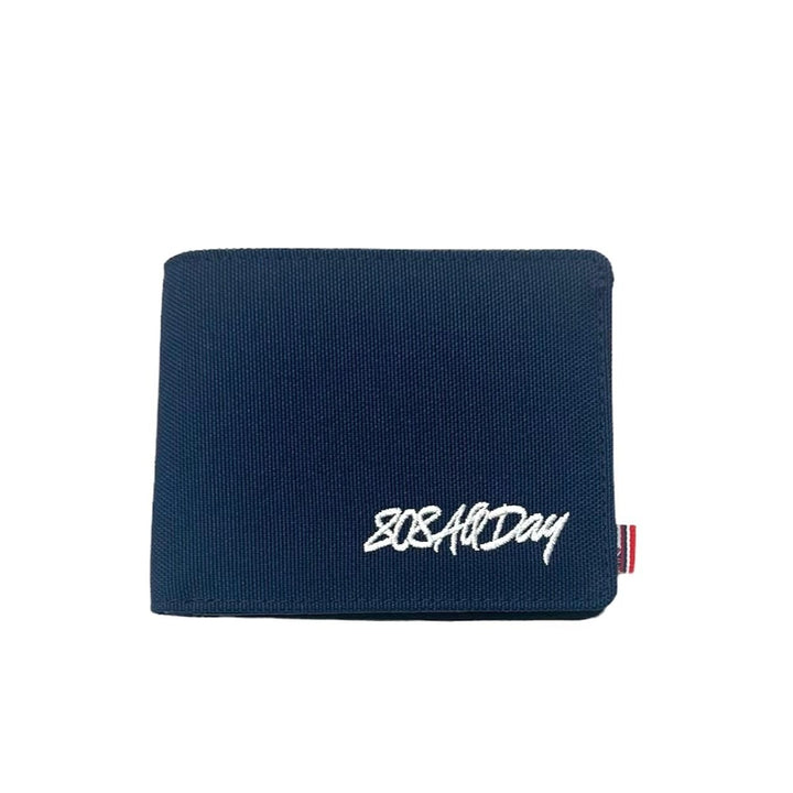 808ALLDAY Navy Canvas Wallet / Pebbled Leather Inside