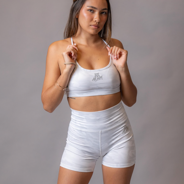 808ALLDAY Women's White Camo Biker Shorts