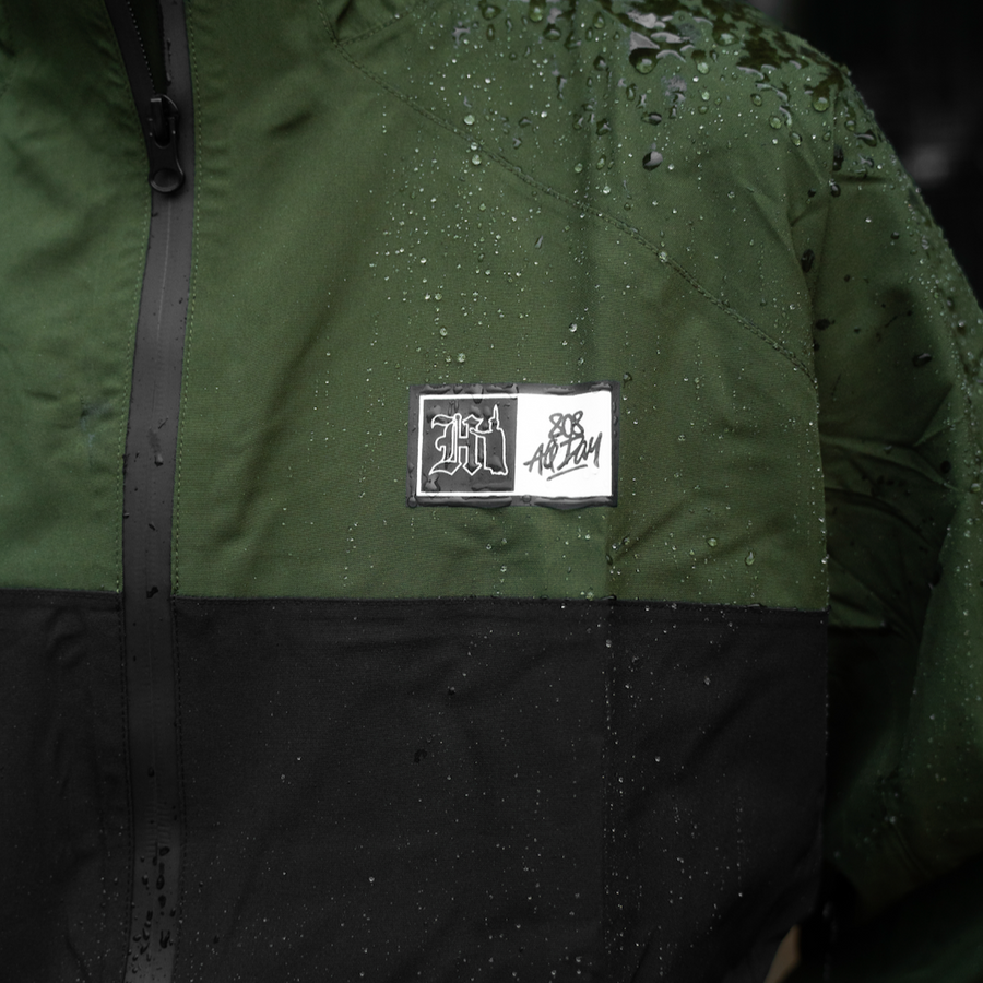 808ALLDAY  Black/Olive Weather Tech Rain Jacket