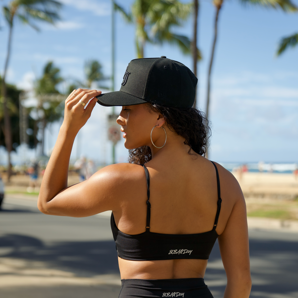 808ALLDAY Women's Black Twist Sports Bra