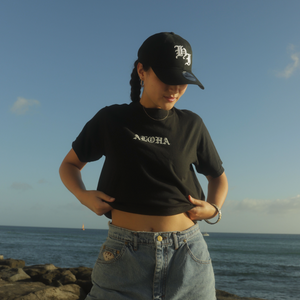 808ALLDAY White/Charcoal Puff Print Aloha Forever T-Shirt