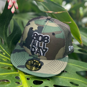 808ALLDAY New Era 59fifty Camo Mesh Stack Fitted Cap