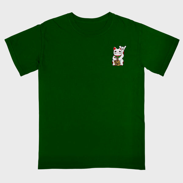 808ALLDAY Forest Green Lucky Cat T-Shirt