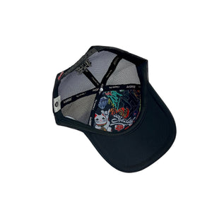 808ALLDAY Black OE Hawaii Embroidered Trucker Hat