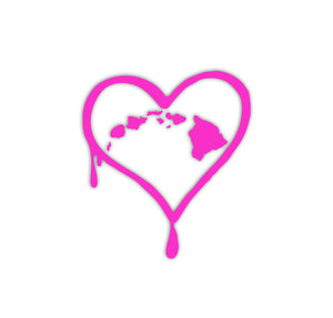808ALLDAY HAWAII Islands HEART DRIP  5"  DIE CUT STICKER - 808allday