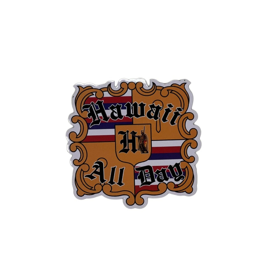 808ALLDAY Hawaii All Day Crest Sticker - 2 Pack