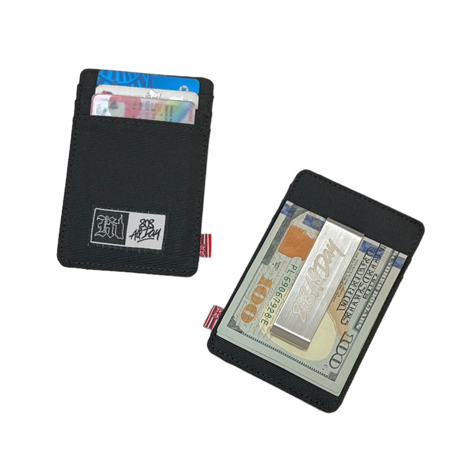 808ALLDAY Black Card Wallet / Metal Money or Belt Clip